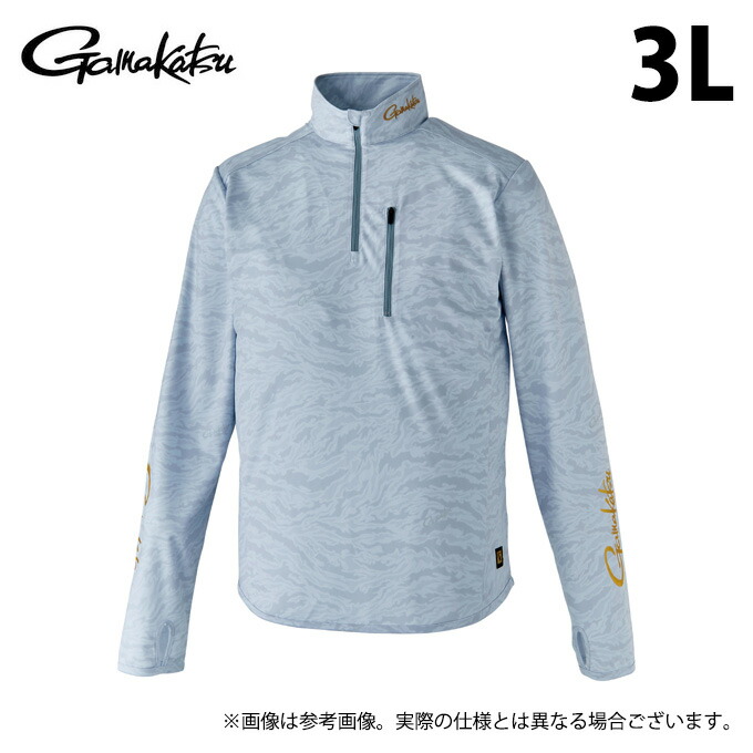 (c)【取り寄せ商いもの】 がまかつ GM3728 (3L／ともし火薄墨色) NO FLY ZONE(R) ジップシャツ (フィッシングウェア・鮎設備) /否飛球区画 /Gamakatsu /2024年鮎商品目録生産品 【Σ01】