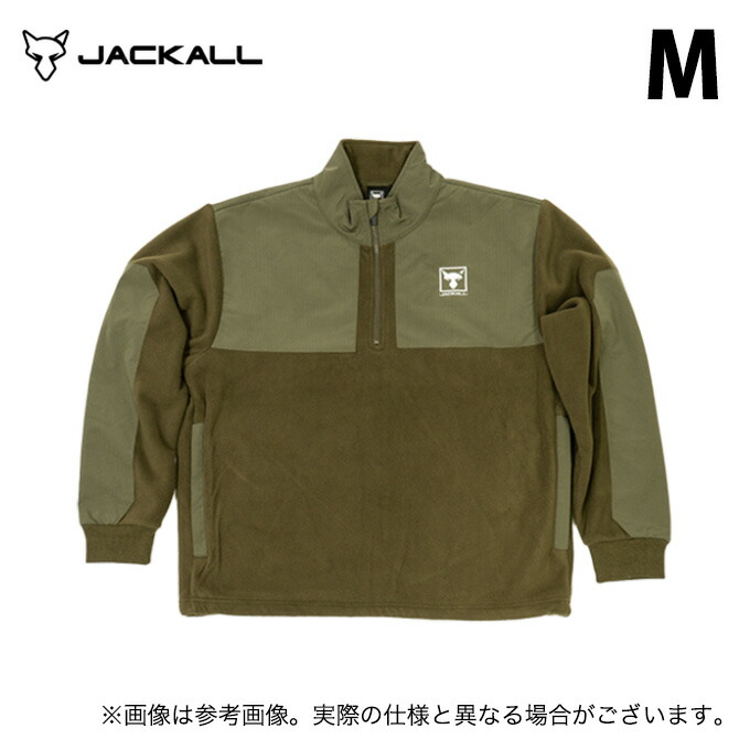 (5) ジャッカル ダブルフェイスフリースP/O (オリーブ／M) (フィッシングウェア／2024年秋冬模範例) /24AW 【Σ01】