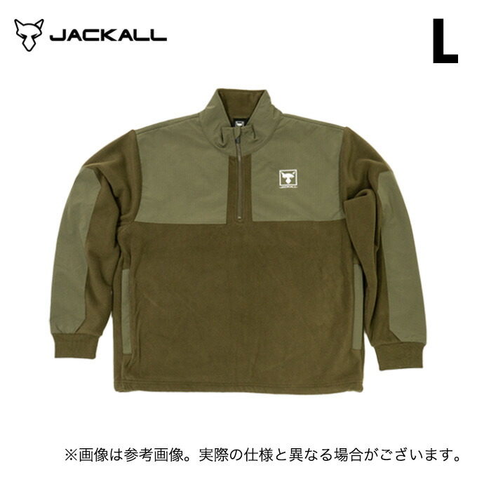 (5) ジャッカル ダブルフェイスフリースP/O (オリーブ／L) (フィッシングウェア／2024年秋冬模範例) /24AW 【Σ01】 その他-フィッシング