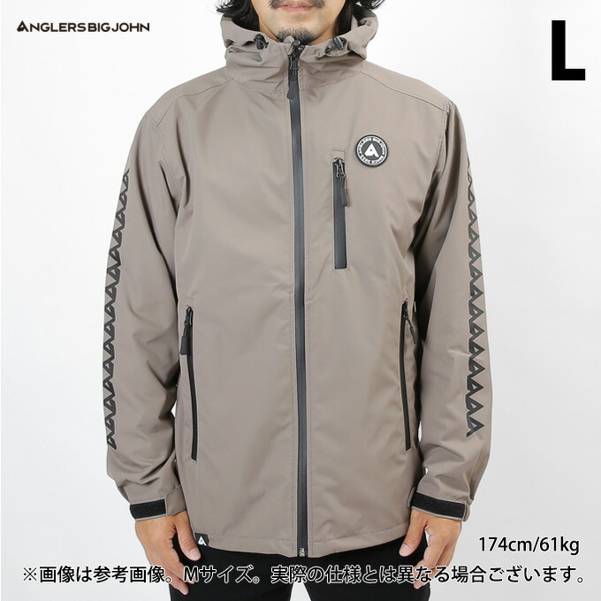 (5)【逃げ道商いもの】 アングラーズビッグジョン AGJK001 (L／カーキ) ナイロンパーカー (フィッシングウェア) /アングラーズ ビッグジョン /BIGJOHN 【Σ01】