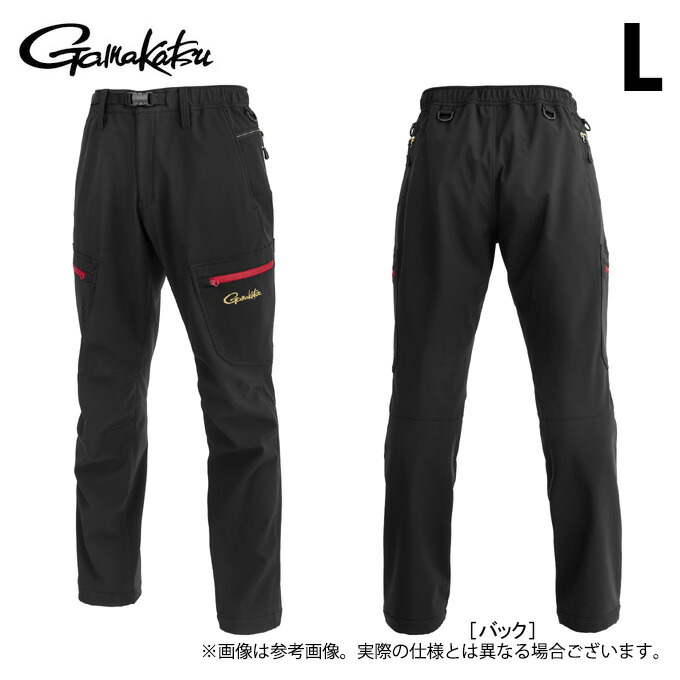 (c)【取り寄せ商品】 がまかつ GM3754 (L／ブラック×レッド) ストレッチボンディングフィッシングパンツ (フィッシングウェア／2024年秋冬モデル) /がま磯 /24AW 【Σ01】