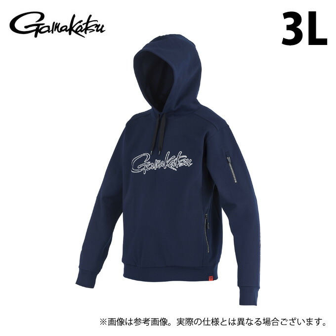 (c)【取り寄せ商いもの】 がまかつ GM3755 (3L／米国海軍) フーデッドスウェットシャツ (フィッシングウェア／2024年ひな型) /パーカー /がま磯 【Σ01】