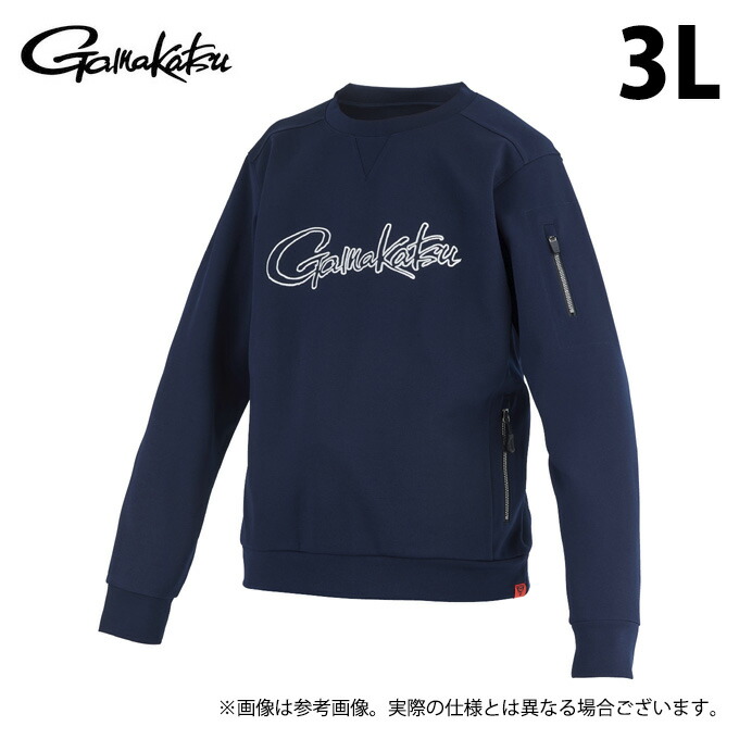 (c)【取り寄せ商いもの】 がまかつ GM3756 (3L／米国海軍) クルーネックスウェットシャツ (フィッシングウェア／2024年模範例) /がま磯 【Σ01】