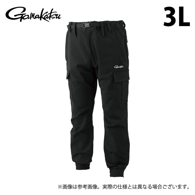 (c)【取り寄せ商品】 がまかつ GM3770 (3L／ブラック×ブラック) フィッシングパンツ(カーゴタイプ) (フィッシングウェア／2024年秋冬モデル) /がま磯 /24AW 【Σ01】
