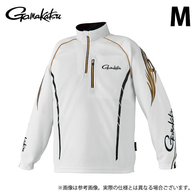 (c)【取り寄せ商いもの】 がまかつ GM3766 (M／白いこと) 2WAYウォームジップシャツ (フィッシングウェア／2024年ひな型) /がま磯 【Σ01】