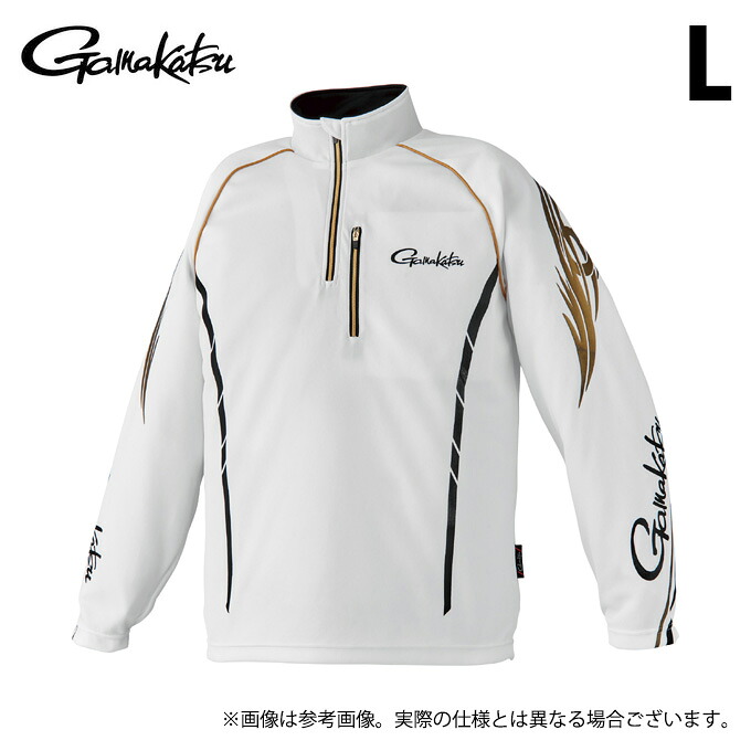(c)【取り寄せ商品】 がまかつ GM3766 (L／ホワイト) 2WAYウォームジップシャツ (フィッシングウェア／2024年モデル) /がま磯 【Σ01】