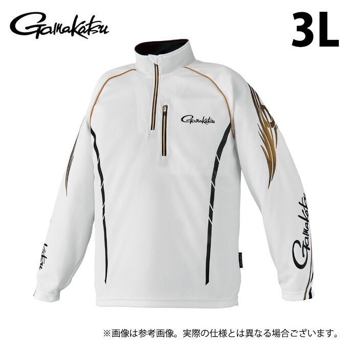 (c)【取り寄せ商いもの】 がまかつ GM3766 (3L／白いこと) 2WAYウォームジップシャツ (フィッシングウェア／2024年ひな型) /がま磯 【Σ01】