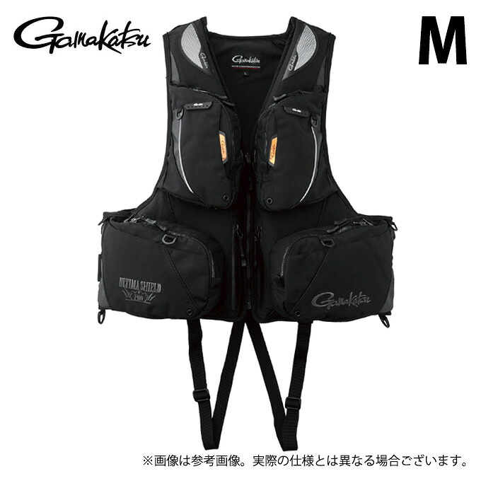 (c)【取り寄せ商品】 がまかつ GM2183 (M／ブラック×カーボンブラック) アルテマシールドプロフローティングベスト (フィッシングウェア／2024年モデル) /がま磯 【Σ03】