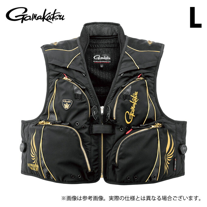 (c)【取り寄せ商品】 がまかつ GM2330 (L／ブラック×ゴールド) アルテマシールドプロ ショートハーフメッシュベスト (フィッシングベスト／2025年春夏モデル) /25SS /Gamakatsu 【Σ02】