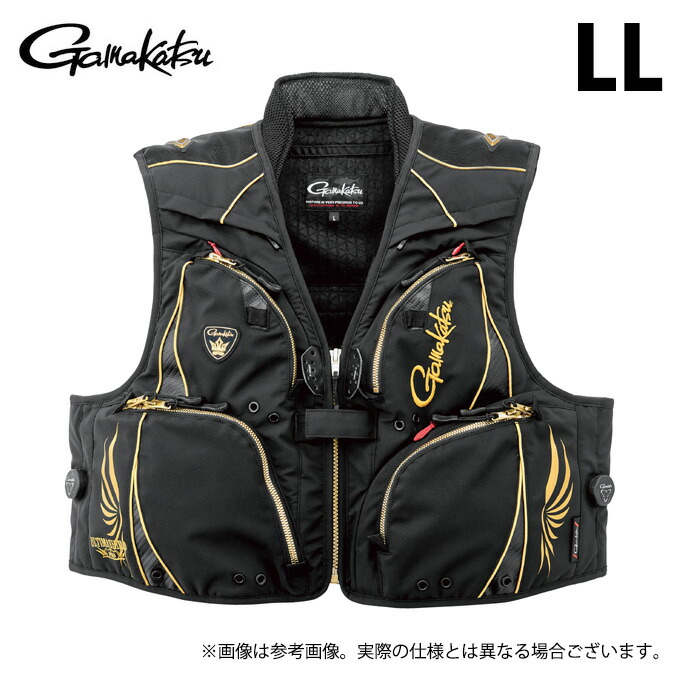(c)【取り寄せ商品】 がまかつ GM2330 (LL／ブラック×ゴールド) アルテマシールドプロ ショートハーフメッシュベスト (フィッシングベスト／2025年春夏モデル) /25SS /Gamakatsu 【Σ02】