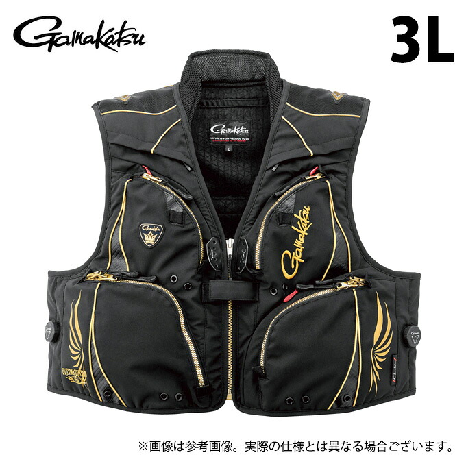 (c)【取り寄せ商品】 がまかつ GM2330 (3L/ブラック×ゴールド) アルテマシールドプロ ショートハーフメッシュベスト (フィッシングベスト/2025年春夏モデル) /25SS /Gamakatsu 【Σ02】