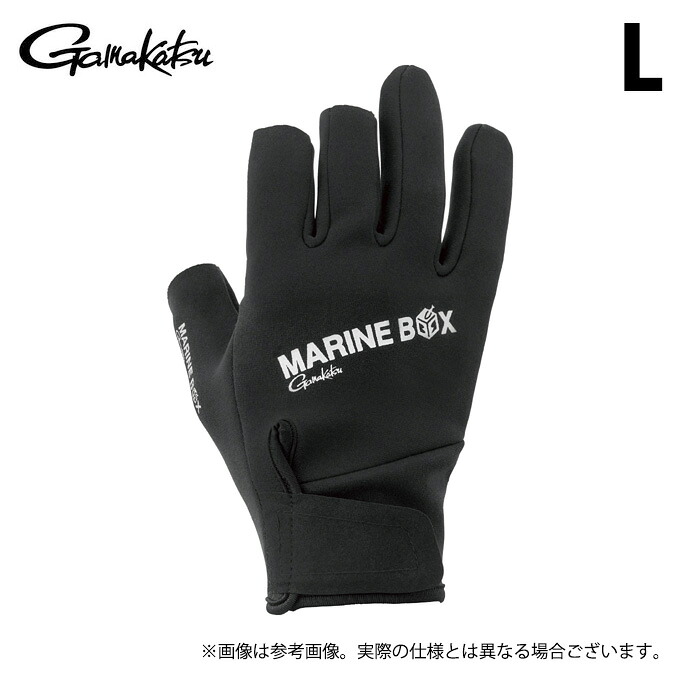 (c)【取り寄せ商品】 がまかつ GM7301 L／ブラック(MARINE BOX) タイタニュームグローブ (手袋・グローブ／2024年秋冬モデル) /がま磯 /24AW 【Σ01】