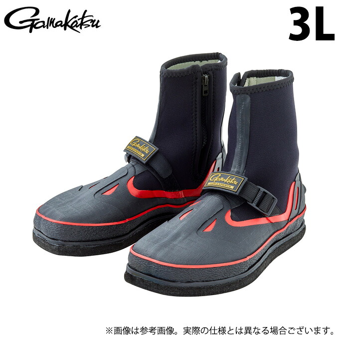 (c)【取り寄せ商品】 がまかつ GM908 (3L／ブラック) 鮎タビ(先割・レギュラー・フェルトスパイク) (靴・鮎用品／2023年春夏モデル) 【Σ01】｜つり具のマルニシ店