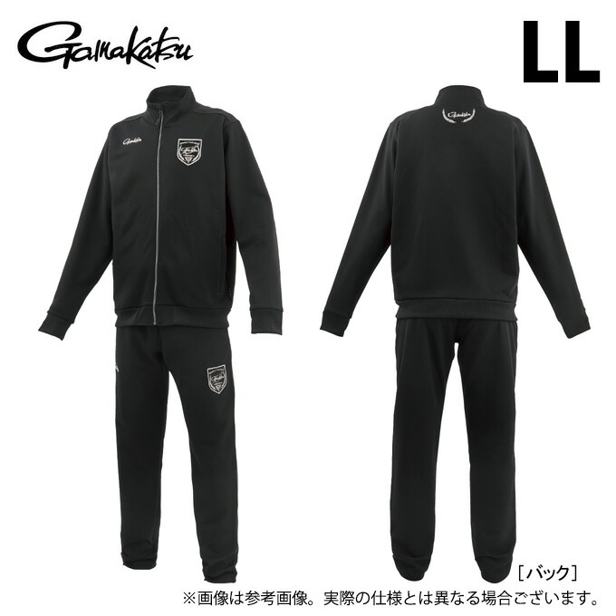 (c)【取り寄せ商いもの】 がまかつ GM3781 (LL／黒いこと×黒いこと) ジャージスーツ(紋章) (フィッシングウェア／2025年春夏ひな形) /25SS 【Σ01】