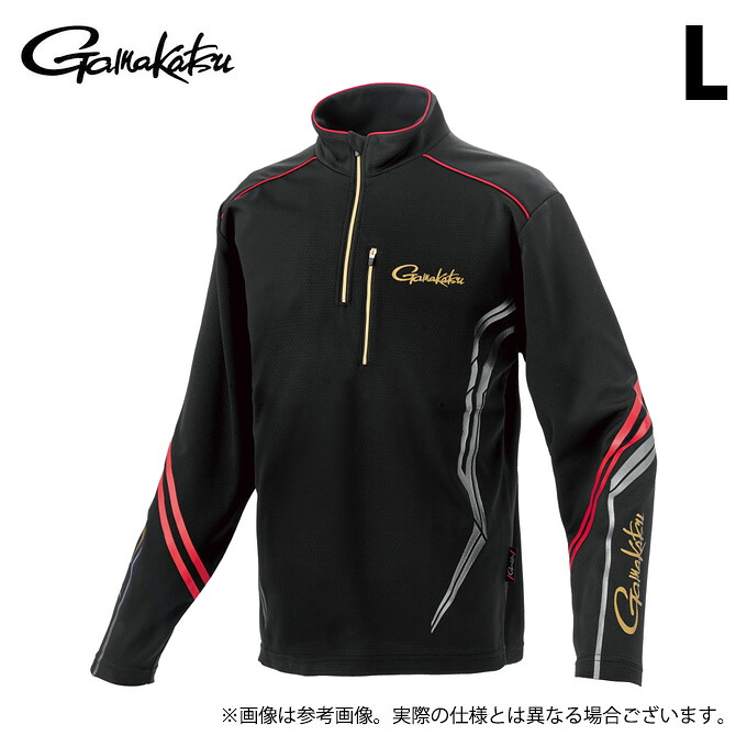 (c)【取り寄せ商品】 がまかつ GM3778 (L／ブラック×レッド) UDジップシャツ (フィッシングウェア／2025年春夏モデル) /Gamakatsu /25SS 【Σ01】
