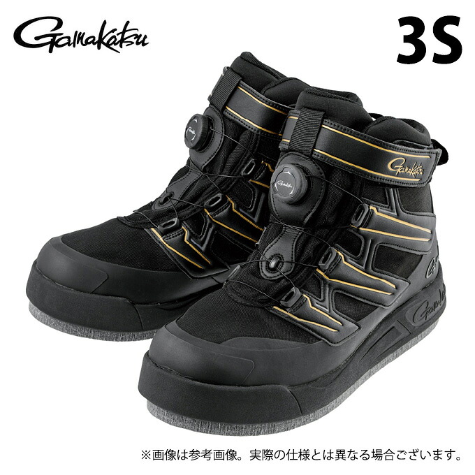 (c)【取り寄せ商品】 がまかつ GM4550 (ブラック×ゴールド／3S) Gスペック フェルトスパイクシューズ(パワータイプ) (靴・シューズ／2025年春夏モデル) /Gamakatsu /25SS 【Σ01】