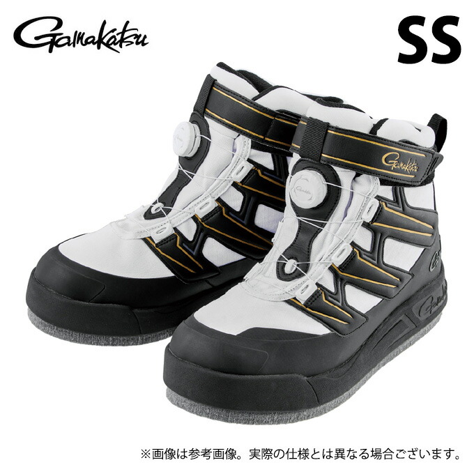 (c)【取り寄せ商いもの】 がまかつ GM4550 (黒いこと×白いこと／SS) G仕樣 フェルトスパイクシューズ(力強さ手合い) (靴・シューズ／2025年春夏模範例) /Gamakatsu /25SS 【Σ01】 スポーツ・アウトドア-フィッシング