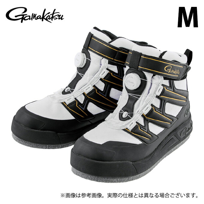 (c)【取り寄せ商品】 がまかつ GM4550 (ブラック×ホワイト／M) Gスペック フェルトスパイクシューズ(パワータイプ) (靴・シューズ／2025年春夏モデル) /Gamakatsu /25SS 【Σ01】