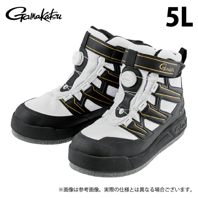 (c)【取り寄せ商いもの】 がまかつ GM4550 (黒いこと×白いこと／5L) G仕樣 フェルトスパイクシューズ(力強さ手合い) (靴・シューズ／2025年春夏模範例) /Gamakatsu /25SS 【Σ01】 その他-スポーツ・アウトドア-ウェア・アクセサリー
