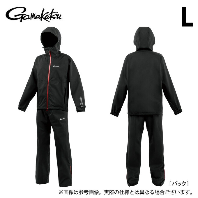 (c)【取り寄せ商品】 がまかつ GM3784 (L/ブラック) Gスペック レインスーツ (フィッシングウェア/2025年モデル) /G-SPEC /ジースペック /25SS 【Σ01】