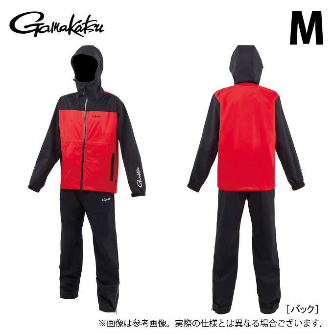(c)【取り寄せ商品】 がまかつ GM3784 (M／レッド×ブラック) Gスペック レインスーツ (フィッシングウェア／2025年モデル) /G-SPEC /ジースペック /25SS 【Σ01】