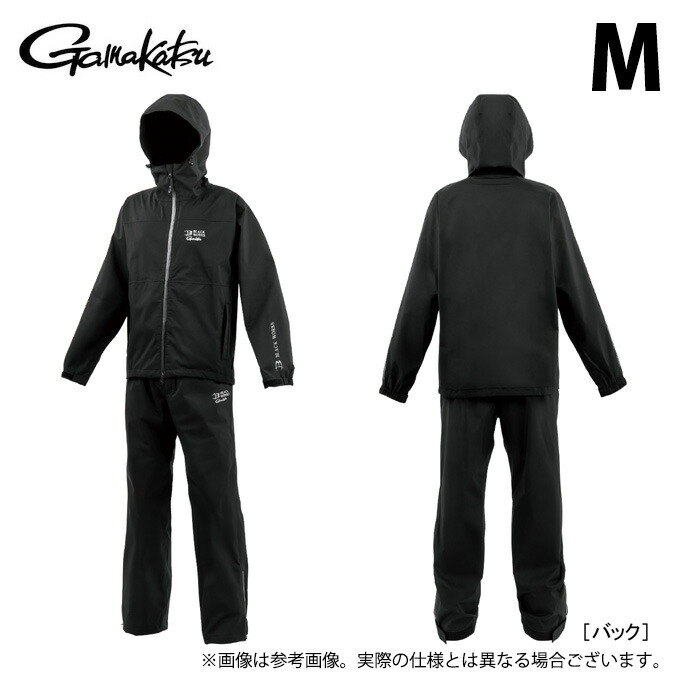 (c)【取り寄せ商品】 がまかつ GM3784 M／ブラック(BLACK WORKS) Gスペック レインスーツ (フィッシングウェア／2025年モデル) /G-SPEC /ジースペック /25SS 【Σ01】