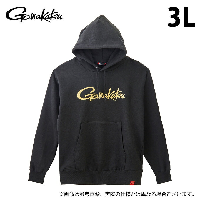 (c)【取り寄せ商品】 がまかつ GM3790 (ブラック／3L) ロゴフーディ (フィッシングウェア／2025年秋冬モデル) /パーカー /フーディ― /25AW 【Σ01】