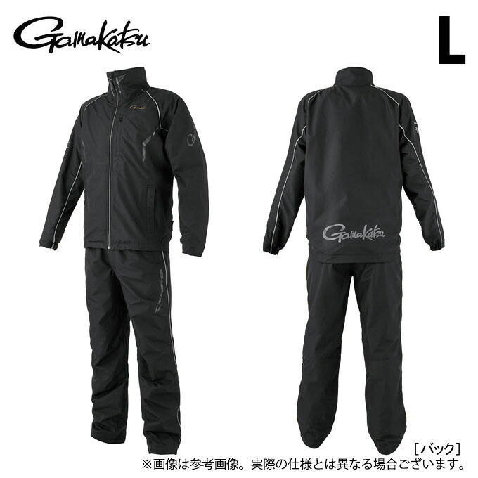 (c)【取り寄せ商品】 がまかつ GM3791 (ブラック×ブラック／L) ウィンドブレーカースーツ (フィッシングウェア／2025年秋冬モデル) /25AW 【Σ01】
