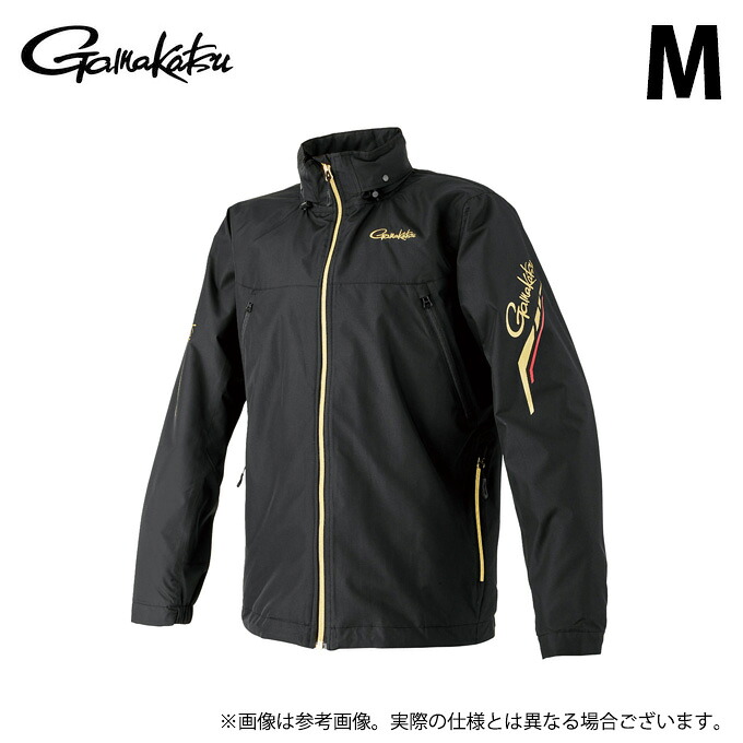 (c)【取り寄せ商いもの】 がまかつ GM3792 (黒いこと×ゴールド／M) ウィンドブレーカー (フィッシングウェア／2025年秋冬ひな型) /25AW 【Σ01】