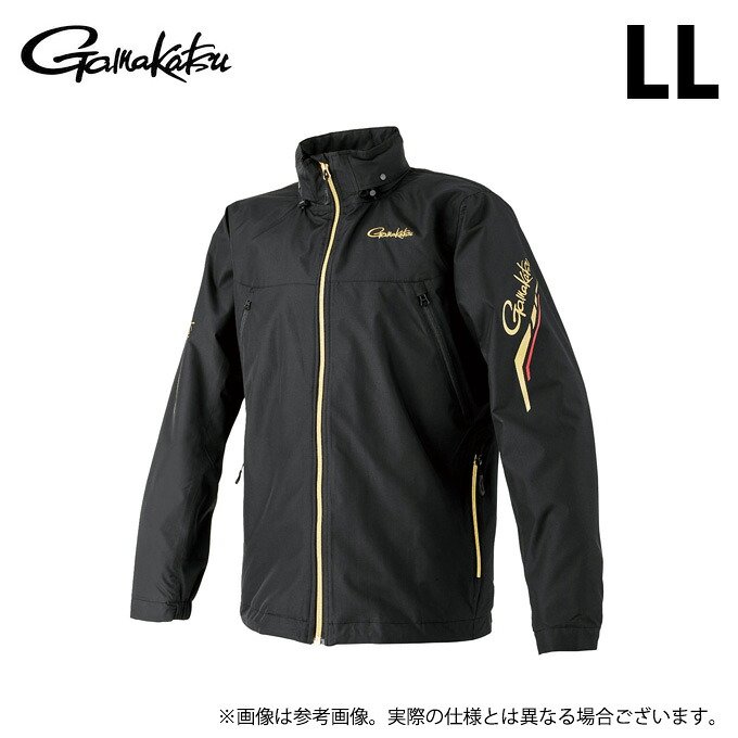 (c)【取り寄せ商いもの】 がまかつ GM3792 (黒いこと×ゴールド／LL) ウィンドブレーカー (フィッシングウェア／2025年秋冬ひな型) /25AW 【Σ01】