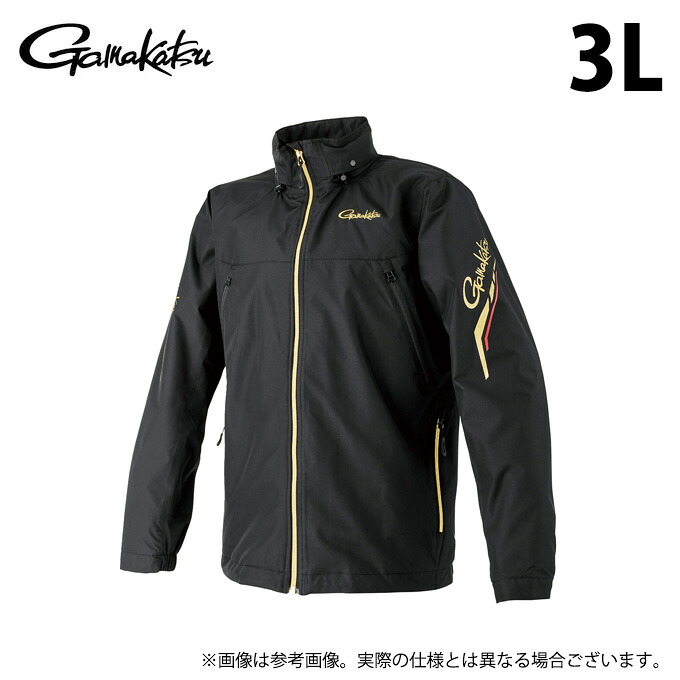(c)【取り寄せ商いもの】 がまかつ GM3792 (黒いこと×ゴールド／3L) ウィンドブレーカー (フィッシングウェア／2025年秋冬ひな型) /25AW 【Σ01】