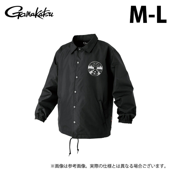 (c)【取り寄せ商品】 がまかつ GM3793 (ブラック×ホワイト/M-L) コーチジャケット (フィッシングウェア/2025年秋冬モデル) /25AW 【Σ01】|つり具のマルニシ店