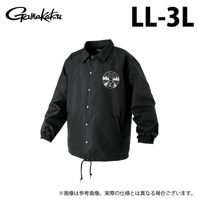 (c)【取り寄せ商いもの】 がまかつ GM3793 (黒いこと×白いこと／LL-3L) コーチジャケット (フィッシングウェア／2025年秋冬ひな型) /25AW 【Σ01】