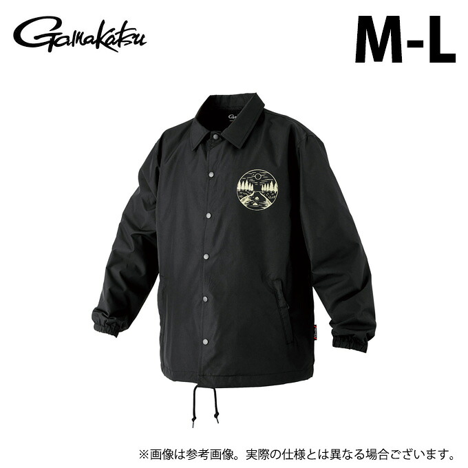 (c)【取り寄せ商いもの】 がまかつ GM3793 (黒いこと×ベージュ／M-L) コーチジャケット (フィッシングウェア／2025年秋冬ひな型) /25AW 【Σ01】