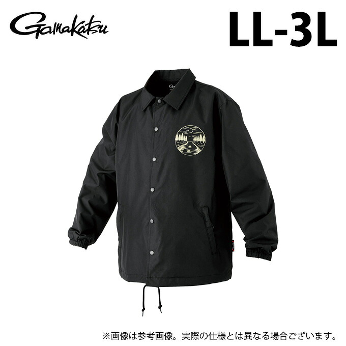 (c)【取り寄せ商いもの】 がまかつ GM3793 (黒いこと×ベージュ／LL-3L) コーチジャケット (フィッシングウェア／2025年秋冬ひな型) /25AW 【Σ01】