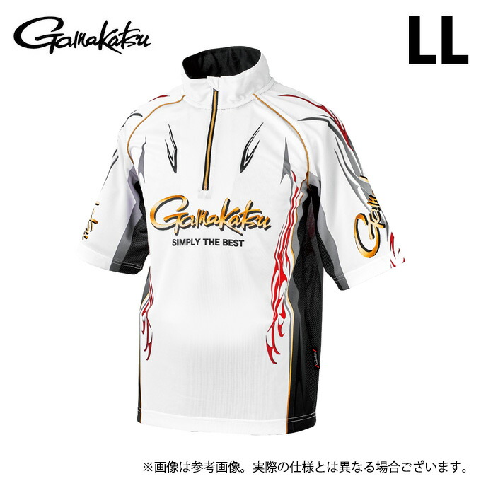 (c)【取り寄せ商品】 がまかつ GM3815 (ホワイト／LL) 2WAYプリントジップシャツ(半袖) (フィッシングウェア／2026年春夏モデル) /26SS 【Σ01】