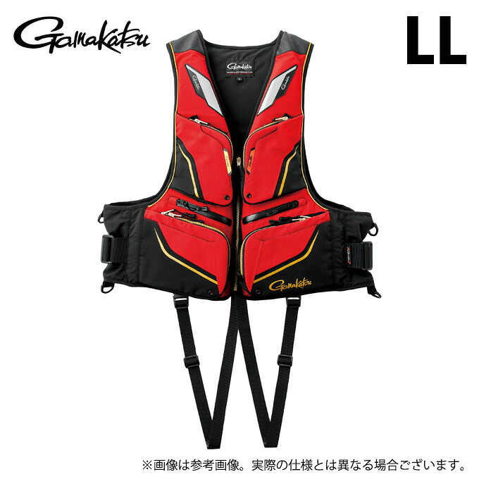 (c)【取り寄せ商品】 がまかつ GM6007 (ブラック×レッド/LL) フローティングベスト (ベスト・フィッシングベスト/2026年春夏モデル) /26SS 【Σ03】