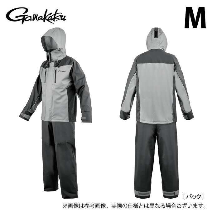 (c)【取り寄せ商品】 がまかつ GM3818 (グレー×ブラック/M) PVCレインスーツ (フィッシングウェア/2026年春夏モデル) /26SS 【Σ02】