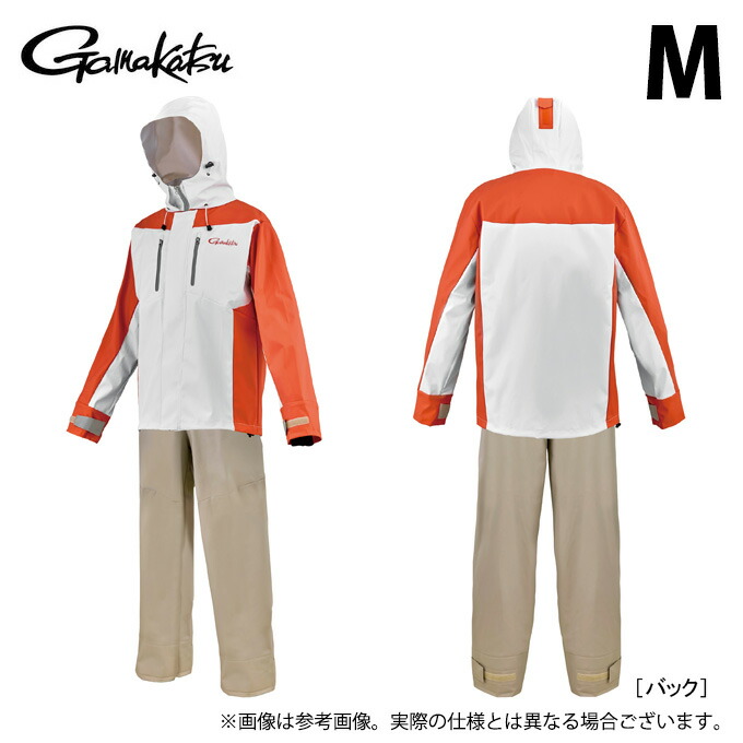 (c)【取り寄せ商品】 がまかつ GM3818 (サーモンピンク×ベージュ/M) PVCレインスーツ (フィッシングウェア/2026年春夏モデル) /26SS 【Σ02】