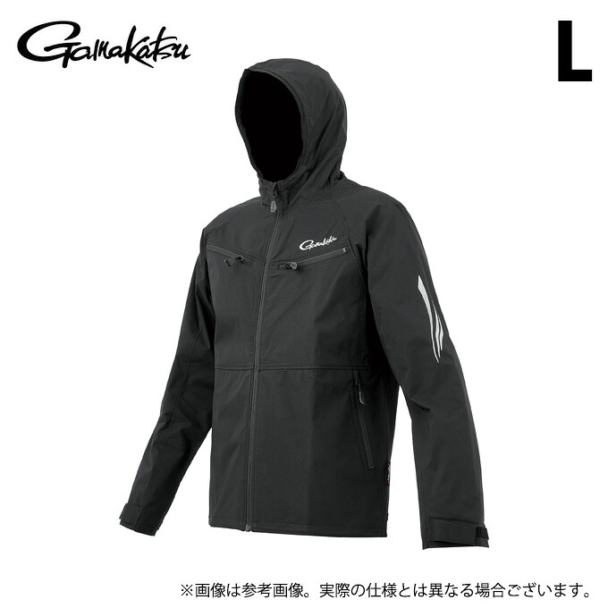 (c)【取り寄せ商いもの】 がまかつ GM3819 L／黒いこと(BLACK WORKS) 伸ばすこと上衣 (フィッシングウェア／2026年春夏ひな型) /26SS 【Σ01】