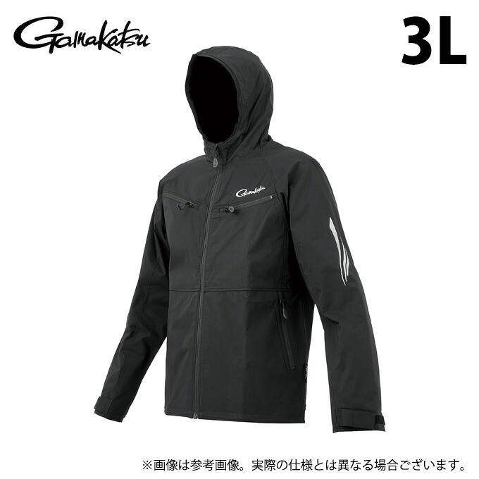 (c)【取り寄せ商いもの】 がまかつ GM3819 3L／黒いこと(BLACK WORKS) 伸ばすこと上衣 (フィッシングウェア／2026年春夏ひな型) /26SS 【Σ01】