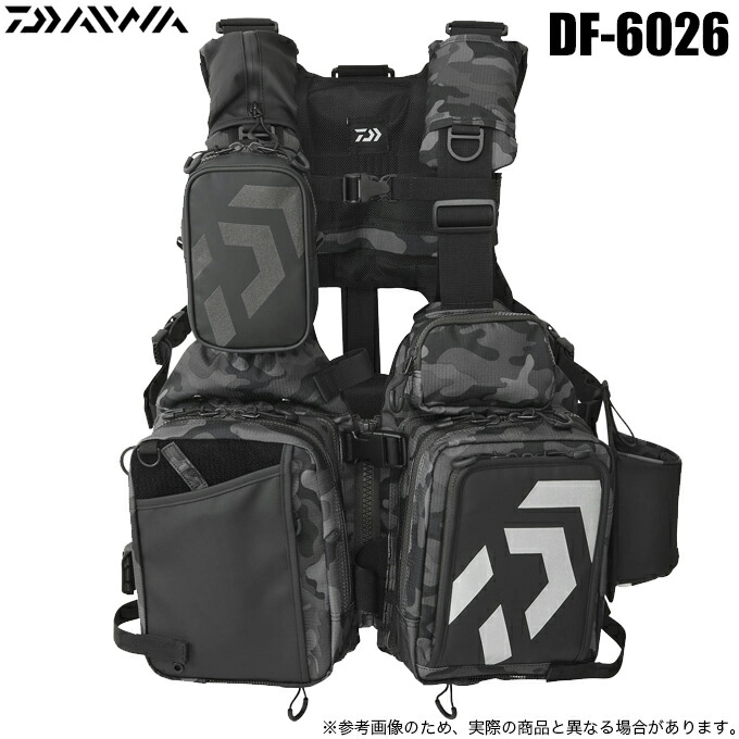 (5)ダイワ DF-6026 ベンチクールエアーゲームベスト (ブラックカモ) 2026年モデル/フローティングベスト/ライフジャケット/ライジェケ