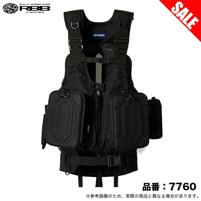 (5)【目玉商品】リバレイ RBB ウェーディングベスト 25 LIMITED 品番：7760 (カラー：ブラック) ゲームベスト/フローティングベスト/2025年モデル/双進 /1s6a1l7e-f-best 【Σ04】｜つり具のマルニシ店