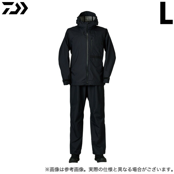 (c) ダイワ DR-3221A (ブラック) (Lサイズ) レインマックス(R)レインスーツ (フィッシングウェア/2021年秋冬モデル)