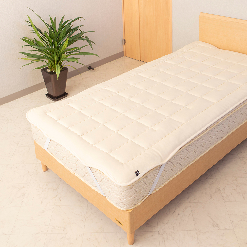 期間限定特別価格-03BASIC •洗えるベッドパッド コットン100％ セミ