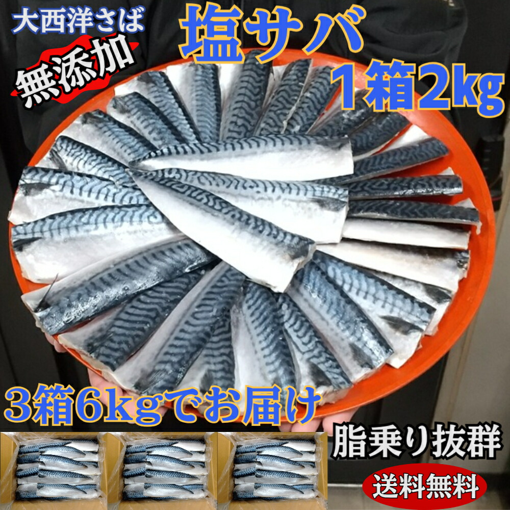 ★広告の品！ご注文殺到中【送料無料⇒早い者勝ち】塩サバ 超メガ盛り合計6kgで5997円って・・・(; ･`д･´)／ 小ぶりですがウマいやつ！脂乗り抜群です 化学調味料無添加（さば 鯖 サバ お弁当サイズ ）＊北海道・沖縄へは別途送料1000円かかります＊コンパクト箱が人気
