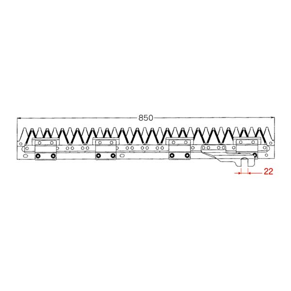 クボタ コンバイン刈刃 SR-14, SR-16, SR-18, SR-20, SR-165, SR-195, SR-215, R-218S, HC-218S 用 1台分セット (品番6165) [ナシモト工業製]
