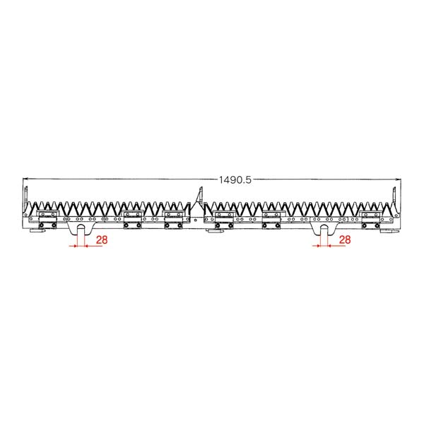 クボタ コンバイン刈刃 SR-M32(新), SR-M27, SR-M32(旧) 用 1台分セット (品番6197) [ナシモト工業製]