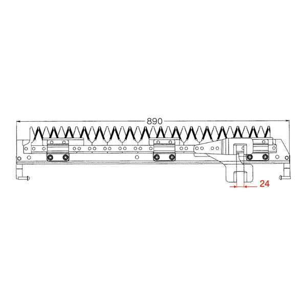 三菱 コンバイン刈刃 VM-4, VM-5, VM-6, VM-15, VM-17, VM-19, VMS-16, VMS-18, VMS-20 用 1台分セット (品番6895) [ナシモト工業製]