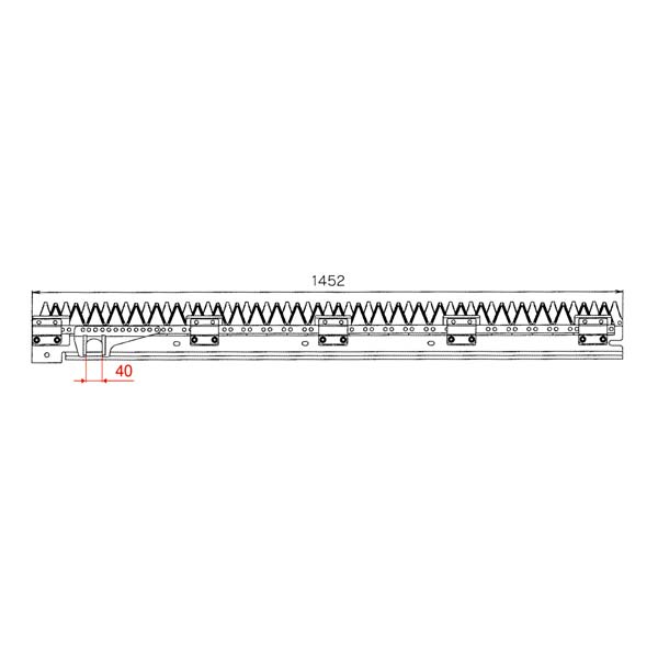 ヤンマー コンバイン刈刃 Ee-8, Ee-85, CA-465EX, AJ-433 用 1台分セット (品番6670) [ナシモト工業製]